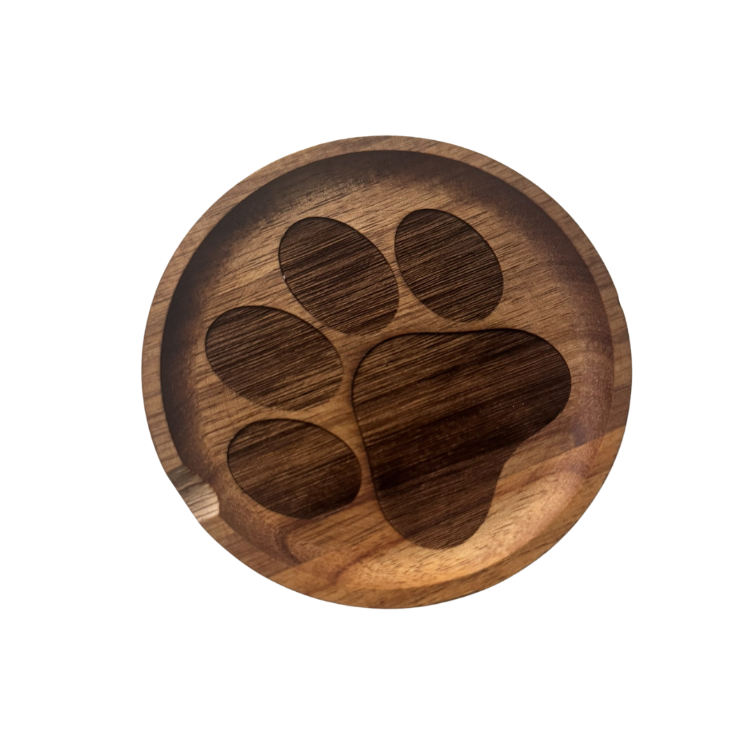 PawPrint Wooden Tray